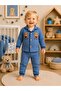 Baby Boy Soft Textured 2-Piece Pajama Set with Teddy Bear Embroidery, 100% Cotton - 3