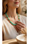 Turquoise Natural Stone-Like Steel Chain Necklace