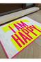 Non-Slip Sole Positive Energy Themed Washable Door Front-Bathroom Mat 40X60 cm