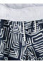 Trendlucky Men's Short Length Patterned Swim Shorts with Difference in Length - 4