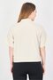Women Relaxed Fit Short Sleeve Outdoor Crop Polo Shirt, Beige - 3