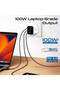 100W 3-Port USB-C Wall Charger, PD 3.2 GaNFast Charging Adapter with Smart Power Distribution, PPS Charging, AI Thermal Protection (Quantum-100) - 3