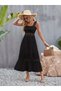 Women's Strappy Lace Detailed Kiloş Janjan Crepe Dress - 2