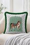 Traditional Decorated Horse Figured Geometric Patterned Fringed Throw Pillow Cover - Vintage Decorative Pillow