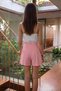 Ribbon Detailed Short Skirt Pink - 4