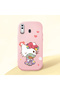 Samsung Galaxy A30 Compatible Case Camera Protector Pink Silicone Couple Phone Case with Kitty Pattern