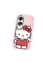 حافظة متوافقة مع هاتف اوبو A60، حافظة حماية للكاميرا من السيليكون الوردي، حافظة هاتف بنمط كيتي - 3