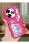 Infinix Smart 8 Plus Compatible Case Camera Protector Red Silicone Couple Phone Case Floral Pattern