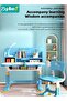 Enlarged Kids Table and Chair Set, Multifunctional Children's Reading Study Activity Desk, Ergonomic Toddler Chairs, with Storage Drawer, Bookcase, Double Shelves, for School Student Writing Studying - 2
