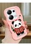Poco M6 Pro 4g Compatible Case Camera Protector Pink Silicone Couple Phone Case Panda Pattern
