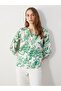 Original Women's Floral Blouse with Open Collar