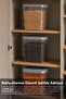 3-Piece 15Lt Deep Elora Storage Box - Multi-Purpose Lockable Lid Organizer Box Gray - 2