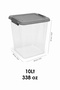 6-Piece 10Lt Lockable Lid Storage Box - Kitchen Organizer Deep Elora Food Storage Container Gray - 5