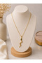 Women's Gold Color Snake Figured Necklace – Stainless Steel Minimal Design - 2