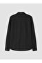 Ozmarka New Season Black Slim Fit Striped Men's Shirt - 7