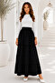 Layered Flared Skirt S2306 Black - 3