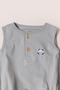 Embroidered Baby Bodysuit 100% Cotton Sleeveless Snap Fastener Summer Unisex - 2