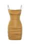 Alya Drapeli Glitter Jersey Strap Mini Dress Gold