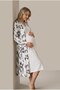 Women's Ecru Floral Lace Sleeveless Wide Fit Maternity Nightgown and Dressing Gown Set with Breastfeeding Feature - 6