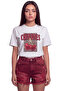 Women's Cherries Cherry Leopard Printed Relaxed Fit T-Shirt White