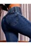 Women's High-Waist Side-Elastic Button-Front Jeans - 2