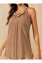 Women's Sandy Blouse with Rope Straps and Front Opening Collar Detail - 2
