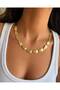 Aura Textured Leaf Chain Necklace – Gold Color Premium Design