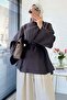 Premium Wide Collar Design Modal Blouse - Brown - 5