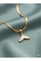 Stone Whale Tail Necklace Italian Crushed Stone