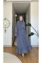 New Season Sapphire Stone Abaya with Shawl and Belt as a Gift - 5