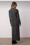 Anthracite Ribbed Soft Textured Knitwear Dress Cardigan Set Hn1850 - 4
