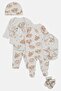 Toddlers Boy 5 Pcs Graphic Print Bodysuit, Grey - 4