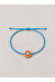 Blue Double String Orange Enamel Double-Sided Evil Eye Figured Adjustable Anklet - 4