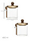 Lm-0057 Glass 2-Piece Sugar Bowl Presentation Set with Bamboo Lid and Bamboo Spoon, Honey and Jam Jar Storage Container 450ml - 5