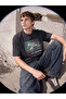 Anthracite Relax Fit Crew Neck Printed Men's T-Shirt