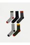 Rmz Gi̇yi̇m Farkiyla Color Blocked Men's Socks 5-Pack