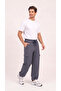 Men's Smoked Cargo Pocket Thin Parachute Fabric Pants, Comfortable Fit Baggy with Adjustable Leg Clips - 3