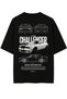 Car Drawing Printed Black Relaxed Fit Unisex T-Shirt