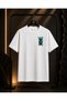 Unisex Dream Big Bear Back and Front Printed 100% Cotton Oversize Crew Neck Short Sleeve T-Shirt White - 2