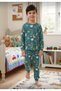 Boy's Dinosaur Patterned Cotton Long Sleeve Pajama Set - 3