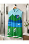 Printed Towel Poncho, Unisex, 80X100 Oversized Beach, Pool and After-Bath - Triathlon Patterned-Defoludur - 4