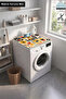 Clothes Dryer Top Organizer Mat Liquid-Proof Cover Retro Drum - 2