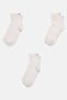 Kids Boy 3 Pairs Brand Logo Mid Crew Socks, White - 3