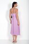 Women's Rope Strap Double Breasted Collar Lined Chiffon Flared Midi Dress - 4