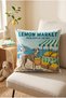 Lemon Market Set of 2 Decorative Throw Pillow Covers with Written Greyhound Dog and Lemon Patterns, Summer Mediterranean Themed Living Room Decor - 3