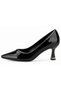 Feles Gold Stripe Detailed Stiletto Women's Heeled Shoes Black - 4