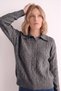 Women's Hair Braid Detail Polo Collar Sweater - 3