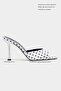 Renata White Polka Dot Pattern Open Toe Women's Thin Heeled Slippers - 2