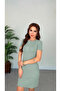 Women's Short Sleeve Round Neck Buttoned Short Camisole Dress - 3