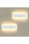 2-pack stylish white 36cm 14W LED wall lamps with warm white light for living rooms, bathrooms, and outdoor areas